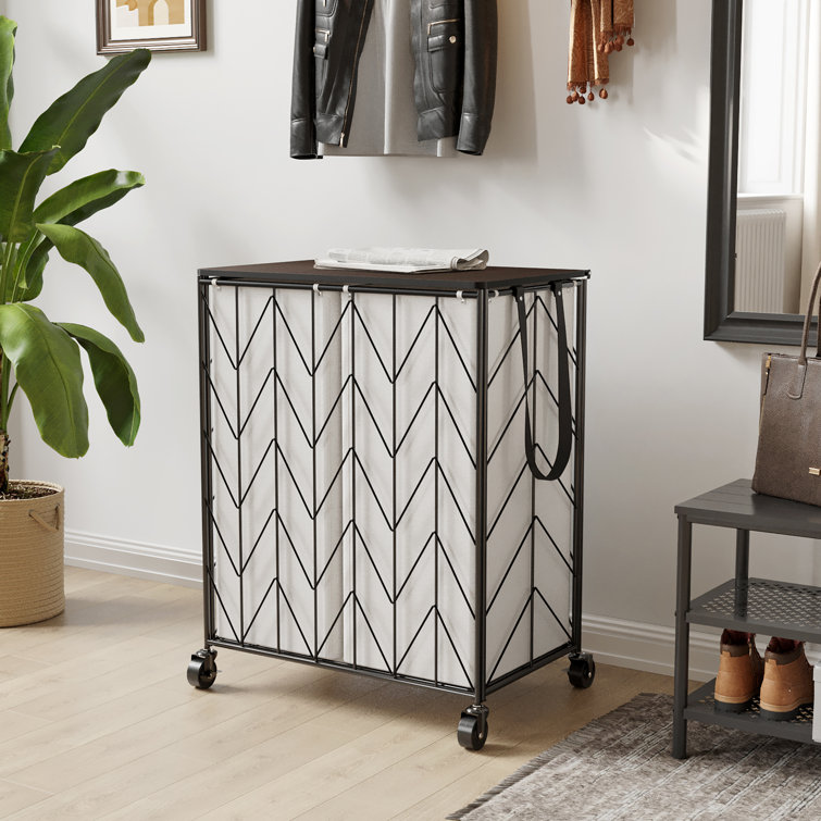 Rebrilliant Kojka Laundry Hamper On Wheels & Reviews Wayfair